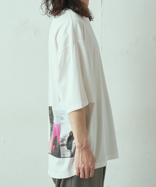 Lui's（ルイス）の「コントラストウーマン スーパービッグシルエットTシャツ（Tシャツ/カットソー・メンズ・ホワイト/ブラック/グレー・FREE）」の15枚目の写真