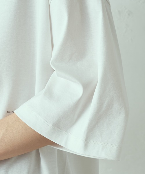 Lui's（ルイス）の「コントラストウーマン スーパービッグシルエットTシャツ（Tシャツ/カットソー・メンズ・ホワイト/ブラック/グレー・FREE）」の17枚目の写真