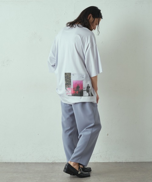 Lui's（ルイス）の「コントラストウーマン スーパービッグシルエットTシャツ（Tシャツ/カットソー・メンズ・ホワイト/ブラック/グレー・FREE）」の8枚目の写真