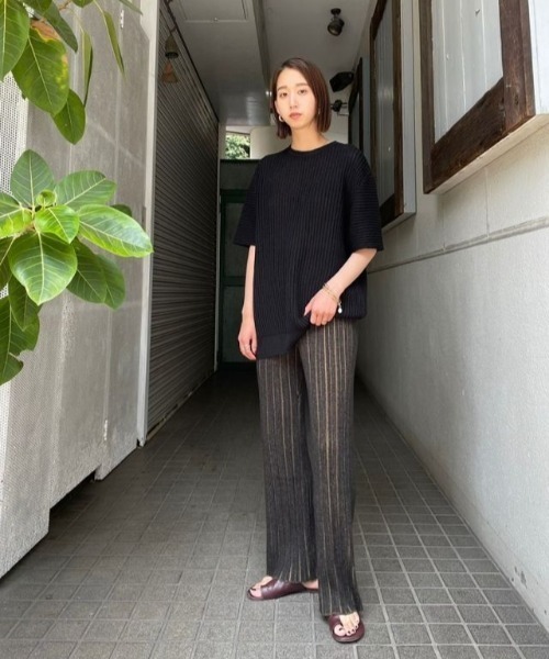 TODAYFUL ハーフスリーブリネンニット美品 TODAYFUL（トゥデイフル）の「ハーフスリーブリネンニット（T