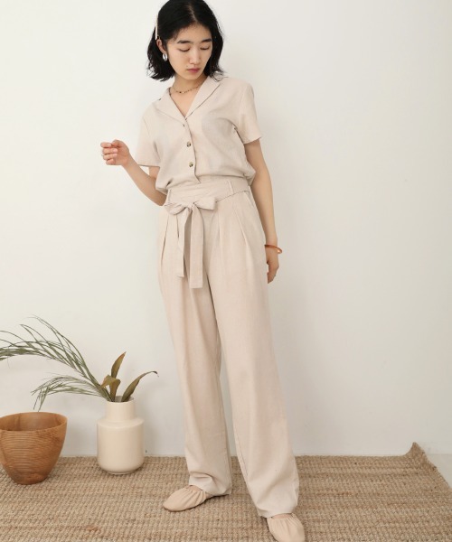 Bab（バブ）の「【WEB限定】オープンカラージャンプスーツ（つなぎ/オールインワン・レディース・ブラック/ベージュ/ナチュラル・38）」の16枚目の写真