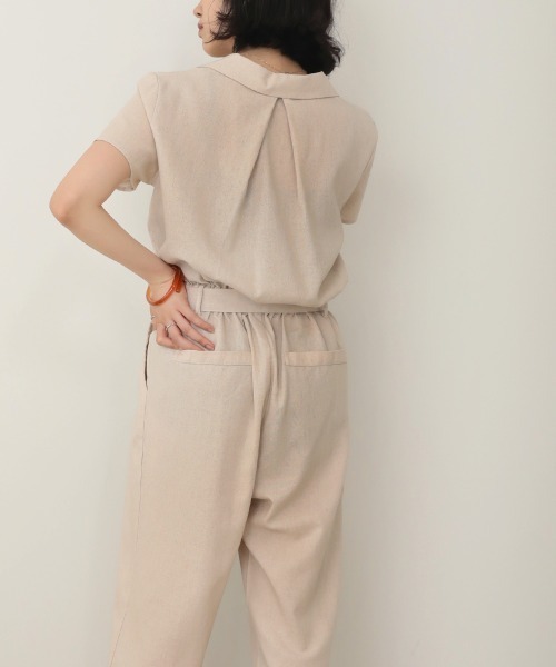 Bab（バブ）の「【WEB限定】オープンカラージャンプスーツ（つなぎ/オールインワン・レディース・ブラック/ベージュ/ナチュラル・38）」の19枚目の写真
