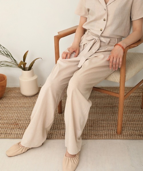 Bab（バブ）の「【WEB限定】オープンカラージャンプスーツ（つなぎ/オールインワン・レディース・ブラック/ベージュ/ナチュラル・38）」の21枚目の写真