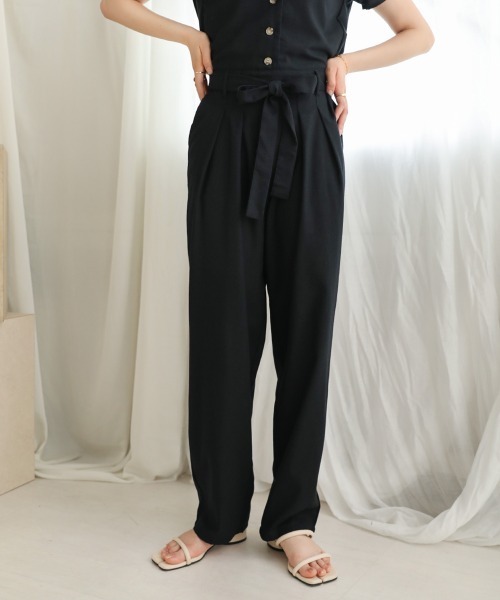 Bab（バブ）の「【WEB限定】オープンカラージャンプスーツ（つなぎ/オールインワン・レディース・ブラック/ベージュ/ナチュラル・38）」の11枚目の写真