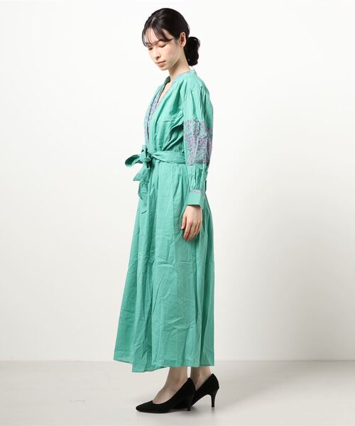 ワンピース ne Quittez pas C.DOBBY STRIPE EMB DRESS NE QUITTEZ PAS!（ヌキテパ）の「【 ne Quittez pas / ヌキテパ