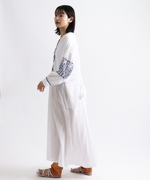 ワンピース ne Quittez pas C.DOBBY STRIPE EMB DRESS ADAM ET ROPÉ FEMME(アダム エ ロペ ファム) / 【ne Quittez pas