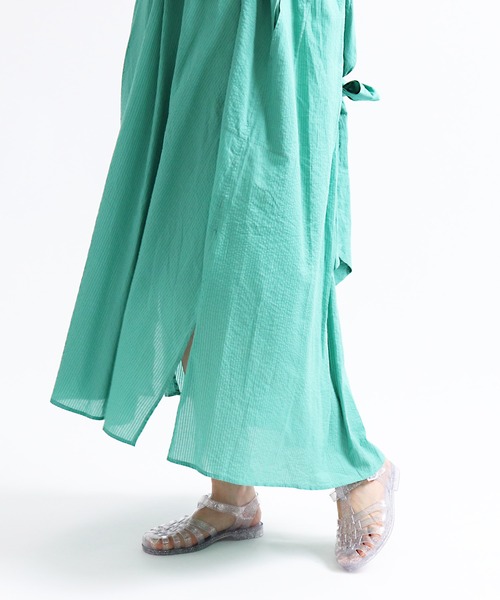ワンピース ne Quittez pas C.DOBBY STRIPE EMB DRESS NE QUITTEZ PAS!（ヌキテパ）の「【 ne Quittez pas / ヌキテパ