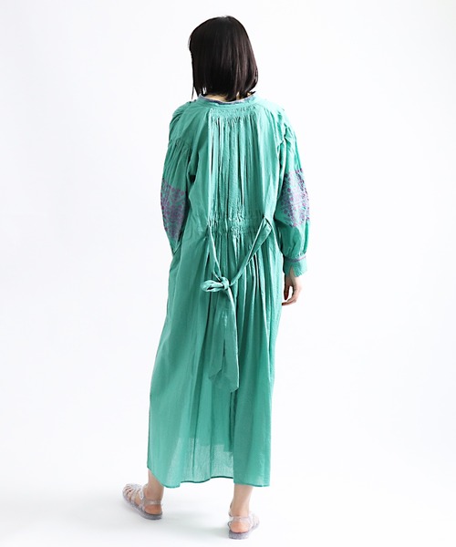 ワンピース ne Quittez pas C.DOBBY STRIPE EMB DRESS NE QUITTEZ PAS!（ヌキテパ）の「【 ne Quittez pas / ヌキテパ