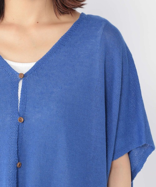 studio CLIP(スタディオクリップ)の「7ゲージマルチウェイリネンカーディガン(カーディガン/ボレロ・レディース・ブルー/アイボリー・FREE)」の12枚目の写真