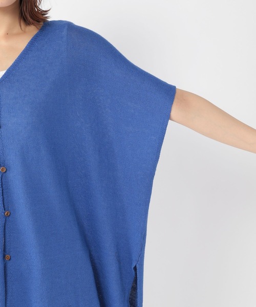 studio CLIP(スタディオクリップ)の「7ゲージマルチウェイリネンカーディガン(カーディガン/ボレロ・レディース・ブルー/アイボリー・FREE)」の4枚目の写真