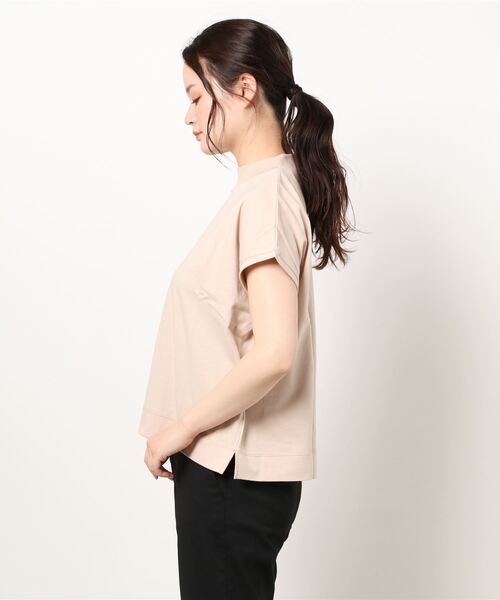 ROPE' PICNIC（ロペピクニック）の「【ラク美Tee】【TRUE COTTON】モックネックフレンチトップス（Tシャツ/カットソー・レディース・ベージュ/オフホワイト/グリーン系その他2/スミクロ/レンガ・38）」の6枚目の写真