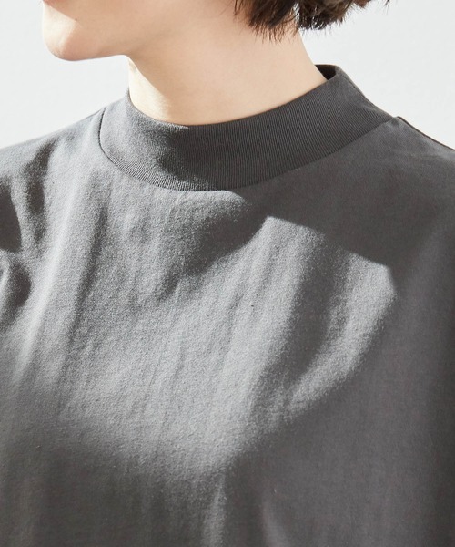 ROPE' PICNIC（ロペピクニック）の「【ラク美Tee】【TRUE COTTON】モックネックフレンチトップス（Tシャツ/カットソー・レディース・ベージュ/オフホワイト/グリーン系その他2/スミクロ/レンガ・38）」の10枚目の写真