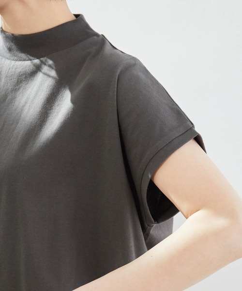 ROPE' PICNIC（ロペピクニック）の「【ラク美Tee】【TRUE COTTON】モックネックフレンチトップス（Tシャツ/カットソー・レディース・ベージュ/オフホワイト/グリーン系その他2/スミクロ/レンガ・38）」の11枚目の写真