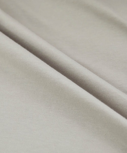 ROPE' PICNIC（ロペピクニック）の「【ラク美Tee】【TRUE COTTON】モックネックフレンチトップス（Tシャツ/カットソー・レディース・ベージュ/オフホワイト/グリーン系その他2/スミクロ/レンガ・38）」の15枚目の写真