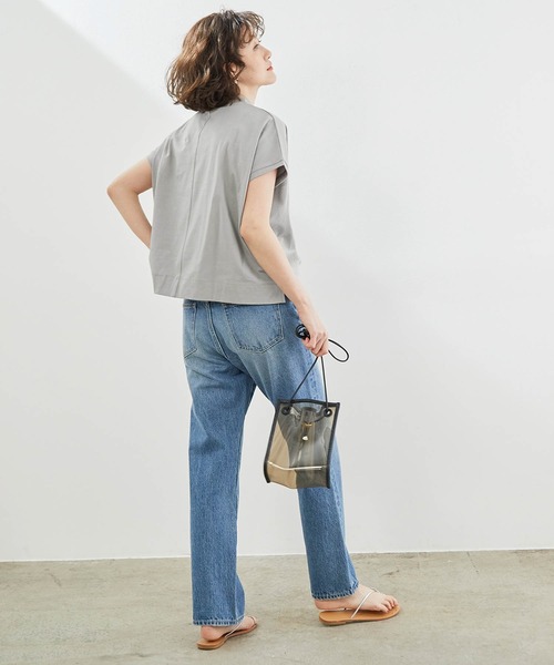 ROPE' PICNIC（ロペピクニック）の「【ラク美Tee】【TRUE COTTON】モックネックフレンチトップス（Tシャツ/カットソー・レディース・ベージュ/オフホワイト/グリーン系その他2/スミクロ/レンガ・38）」の22枚目の写真