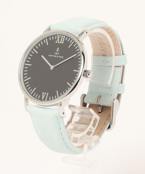 KAPTEN&SON（キャプテンアンドサン）の「【KAPTEN&SON】シルバー　40mm　ブラック　レザーバンド（アナログ腕時計・レディース・ナチュラル/ライトブラウン/ライトブルー/ライラック/グレイッシュベージュ・FREE）」の9枚目の写真