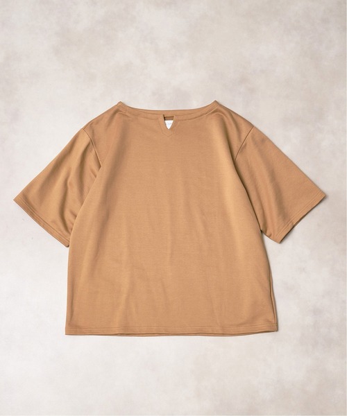 MANUAL ALPHABET（マニュアル アルファベット）の「MANUAL ALPHABET キーネックワイドカットソー（Tシャツ/カットソー・メンズ・アイボリー/キャメル/クリアブルー・MEDIUM/LARGE）」の3枚目の写真