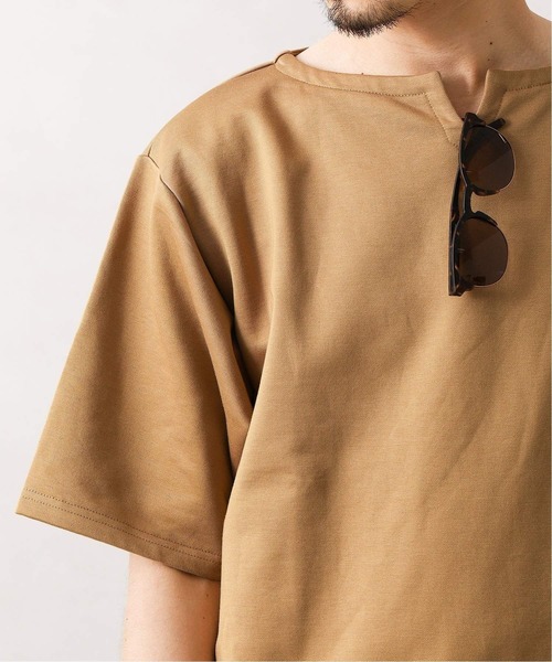 MANUAL ALPHABET（マニュアル アルファベット）の「MANUAL ALPHABET キーネックワイドカットソー（Tシャツ/カットソー・メンズ・アイボリー/キャメル/クリアブルー・MEDIUM/LARGE）」の9枚目の写真