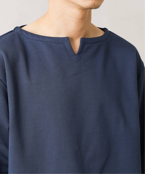 MANUAL ALPHABET（マニュアル アルファベット）の「MANUAL ALPHABET キーネックワイドカットソー（Tシャツ/カットソー・メンズ・アイボリー/キャメル/クリアブルー・MEDIUM/LARGE）」の10枚目の写真