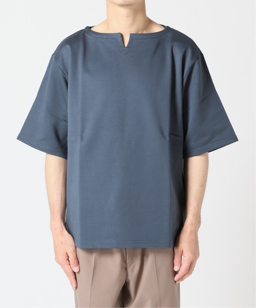 MANUAL ALPHABET（マニュアル アルファベット）の「MANUAL ALPHABET キーネックワイドカットソー（Tシャツ/カットソー・メンズ・アイボリー/キャメル/クリアブルー・MEDIUM/LARGE）」の11枚目の写真