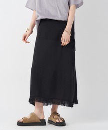 un dix cors | 存在感のある主役級アイテム　編地切替フリンジニットスカート(スカート)