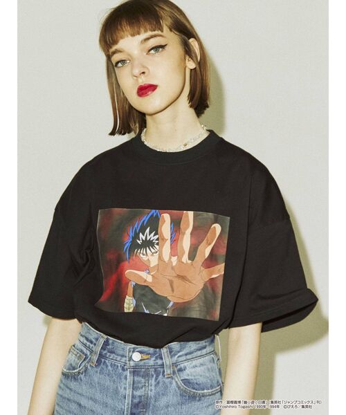 jouetie（ジュエティ）の「『幽☆遊☆白書』飛影 BIG Tシャツ【ユニセックス】（Tシャツ/カットソー・レディース・オフホワイト/ブラック/ライトブルー・MEDIUM）」の6枚目の写真