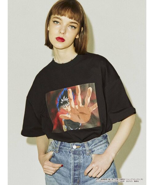 jouetie（ジュエティ）の「『幽☆遊☆白書』飛影 BIG Tシャツ【ユニセックス】（Tシャツ/カットソー・レディース・オフホワイト/ブラック/ライトブルー・MEDIUM）」の7枚目の写真