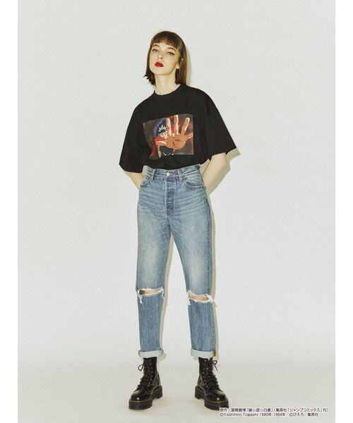 jouetie（ジュエティ）の「『幽☆遊☆白書』飛影 BIG Tシャツ【ユニセックス】（Tシャツ/カットソー・レディース・オフホワイト/ブラック/ライトブルー・MEDIUM）」の8枚目の写真