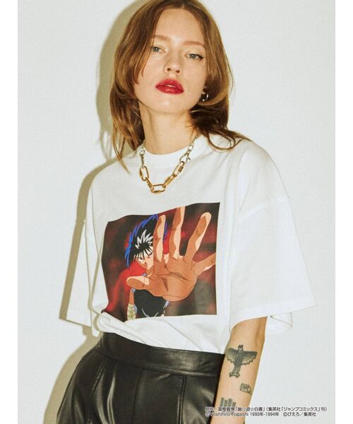 jouetie（ジュエティ）の「『幽☆遊☆白書』飛影 BIG Tシャツ【ユニセックス】（Tシャツ/カットソー・レディース・オフホワイト/ブラック/ライトブルー・MEDIUM）」の11枚目の写真