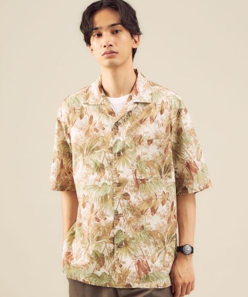 green label relaxing（グリーンレーベルリラクシング）の「[ ミュルーズ ] MULHOUSE オープンカラー 半袖シャツ ②（シャツ/ブラウス・メンズ・グレー/ベージュ/ロイヤルブルー/ワインレッド・LARGE/MEDIUM/SMALL）」の2枚目の写真