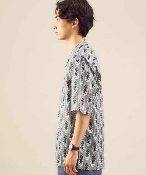 green label relaxing（グリーンレーベルリラクシング）の「[ ミュルーズ ] MULHOUSE オープンカラー 半袖シャツ ②（シャツ/ブラウス・メンズ・グレー/ベージュ/ロイヤルブルー/ワインレッド・LARGE/MEDIUM/SMALL）」の8枚目の写真