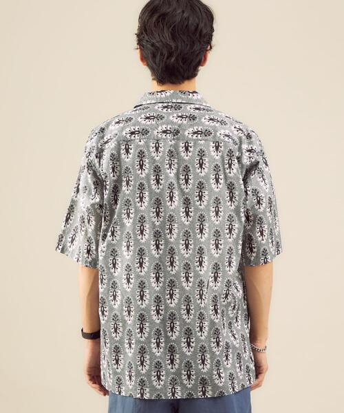 green label relaxing（グリーンレーベルリラクシング）の「[ ミュルーズ ] MULHOUSE オープンカラー 半袖シャツ ②（シャツ/ブラウス・メンズ・グレー/ベージュ/ロイヤルブルー/ワインレッド・LARGE/MEDIUM/SMALL）」の11枚目の写真