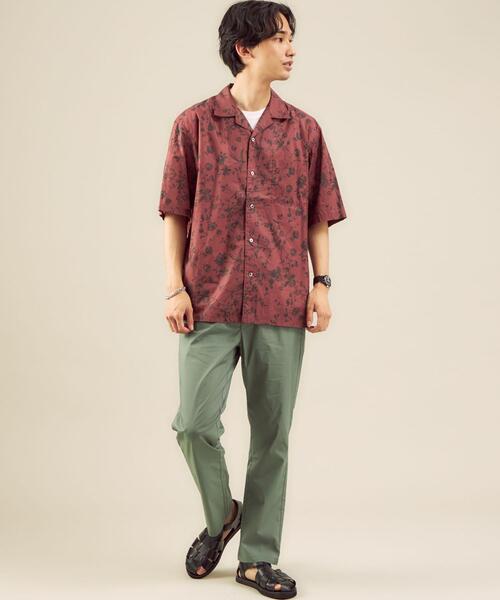 green label relaxing（グリーンレーベルリラクシング）の「[ ミュルーズ ] MULHOUSE オープンカラー 半袖シャツ ②（シャツ/ブラウス・メンズ・グレー/ベージュ/ロイヤルブルー/ワインレッド・LARGE/MEDIUM/SMALL）」の5枚目の写真