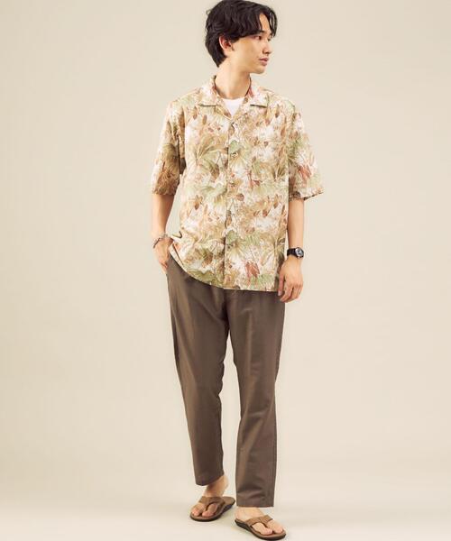 green label relaxing（グリーンレーベルリラクシング）の「[ ミュルーズ ] MULHOUSE オープンカラー 半袖シャツ ②（シャツ/ブラウス・メンズ・グレー/ベージュ/ロイヤルブルー/ワインレッド・LARGE/MEDIUM/SMALL）」の10枚目の写真