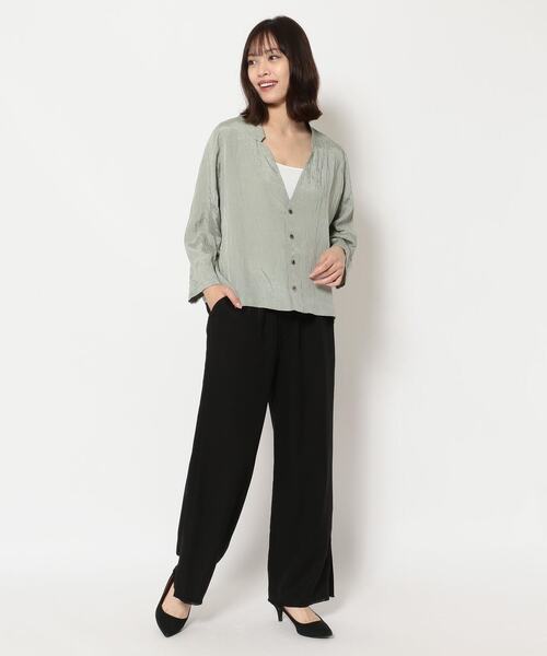 DROIT BELLO（ドロイトベロ）の「DROIT BELLO（ドロイトベロ）アセテートシャツジャケット（シャツ/ブラウス・レディース・ブラック/ミント・FREE）」の19枚目の写真