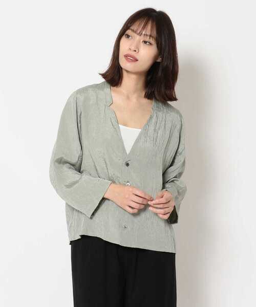 DROIT BELLO（ドロイトベロ）の「DROIT BELLO（ドロイトベロ）アセテートシャツジャケット（シャツ/ブラウス・レディース・ブラック/ミント・FREE）」の20枚目の写真