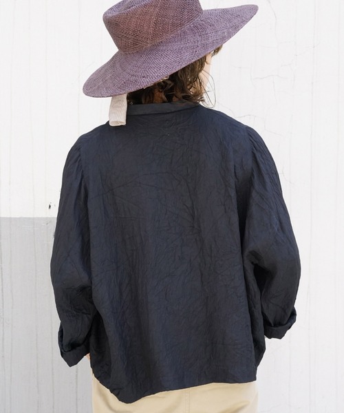 DROIT BELLO（ドロイトベロ）の「DROIT BELLO（ドロイトベロ）アセテートシャツジャケット（シャツ/ブラウス・レディース・ブラック/ミント・FREE）」の13枚目の写真