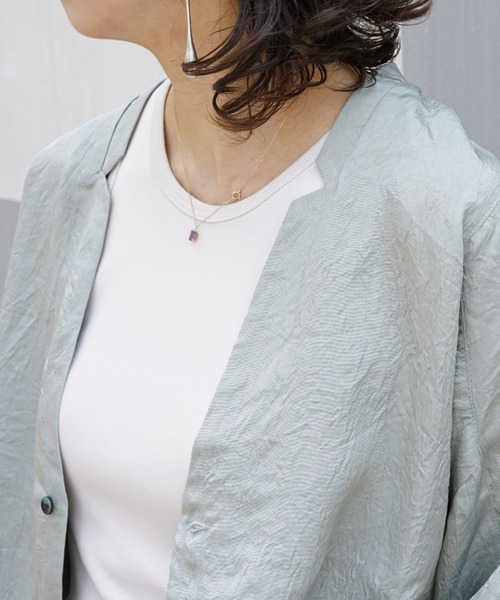 DROIT BELLO（ドロイトベロ）の「DROIT BELLO（ドロイトベロ）アセテートシャツジャケット（シャツ/ブラウス・レディース・ブラック/ミント・FREE）」の16枚目の写真
