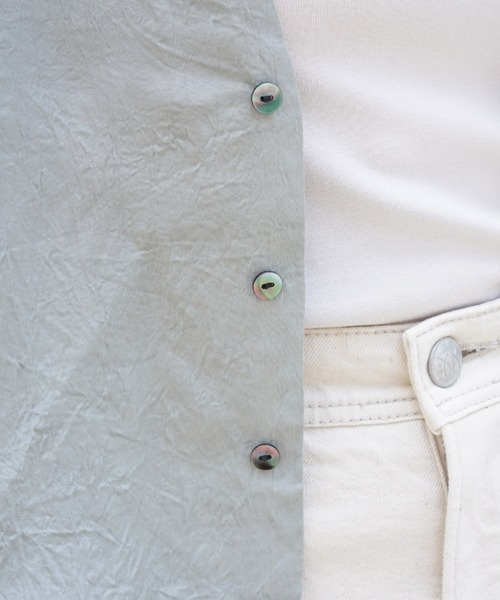 DROIT BELLO（ドロイトベロ）の「DROIT BELLO（ドロイトベロ）アセテートシャツジャケット（シャツ/ブラウス・レディース・ブラック/ミント・FREE）」の8枚目の写真