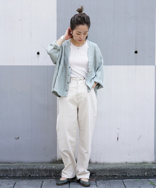 DROIT BELLO（ドロイトベロ）の「DROIT BELLO（ドロイトベロ）アセテートシャツジャケット（シャツ/ブラウス・レディース・ブラック/ミント・FREE）」の10枚目の写真