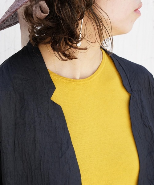 DROIT BELLO（ドロイトベロ）の「DROIT BELLO（ドロイトベロ）アセテートシャツジャケット（シャツ/ブラウス・レディース・ブラック/ミント・FREE）」の6枚目の写真