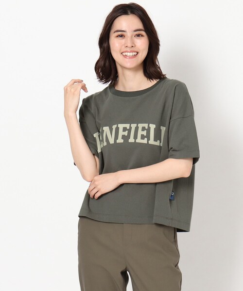 PENFIELD USA(ペンフィールドユーエスエー)の「◆【PENFIELD/ペンフィールド】ロゴTシャツ(Tシャツ/カットソー・レディース・チャコールグレー/オフホワイト/モスグリーン・11/12)」の2枚目の写真