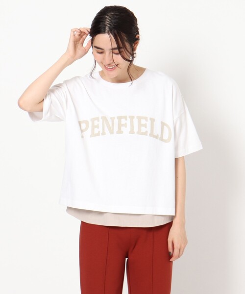 PENFIELD USA(ペンフィールドユーエスエー)の「◆【PENFIELD/ペンフィールド】ロゴTシャツ(Tシャツ/カットソー・レディース・チャコールグレー/オフホワイト/モスグリーン・11/12)」の4枚目の写真