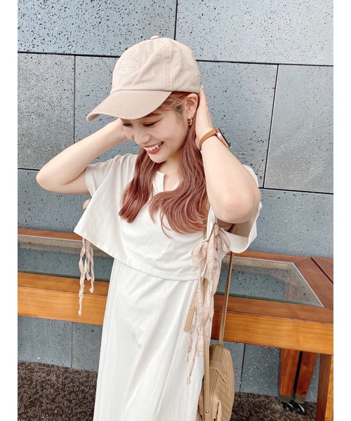 JUMELLE（ジュメロ）の「Tシャツワンピース（ワンピース・レディース・ベージュ/チャコール・SMALL/MEDIUM）」の7枚目の写真