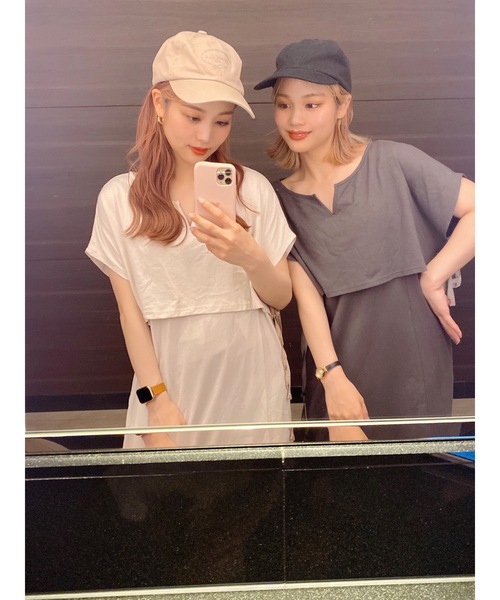 JUMELLE（ジュメロ）の「Tシャツワンピース（ワンピース・レディース・ベージュ/チャコール・SMALL/MEDIUM）」の10枚目の写真