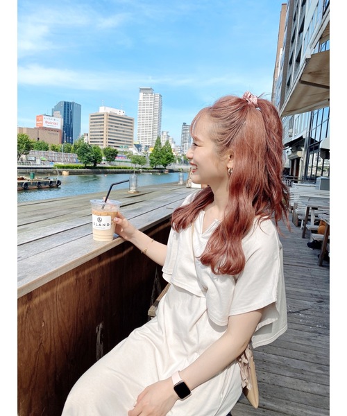 JUMELLE（ジュメロ）の「Tシャツワンピース（ワンピース・レディース・ベージュ/チャコール・SMALL/MEDIUM）」の12枚目の写真