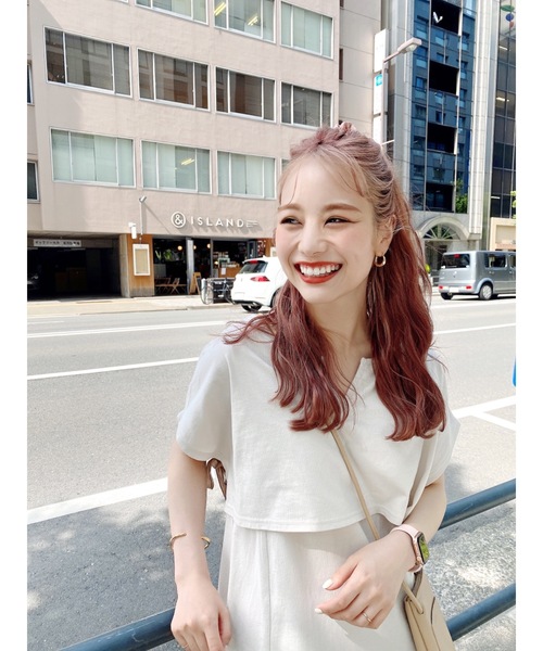 JUMELLE（ジュメロ）の「Tシャツワンピース（ワンピース・レディース・ベージュ/チャコール・SMALL/MEDIUM）」の13枚目の写真