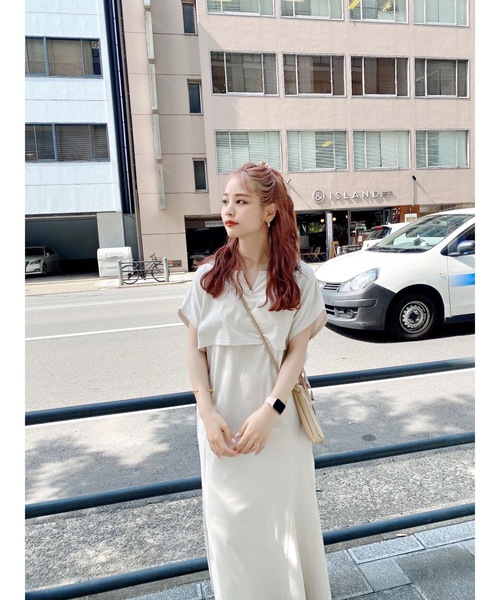 JUMELLE（ジュメロ）の「Tシャツワンピース（ワンピース・レディース・ベージュ/チャコール・SMALL/MEDIUM）」の14枚目の写真