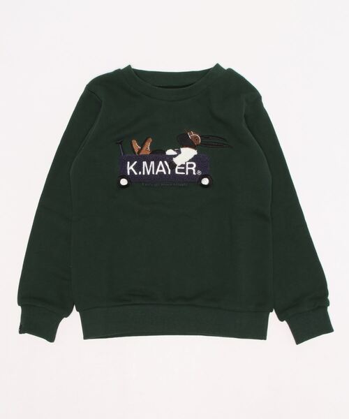 KRIFF MAYER Kid's Collection（クリフメイヤーキッズコレクション）の「裏毛刺繍スウェット(カート)（スウェット・キッズ・レンガ/ベージュ/チャコール/グレー/グリーン・160/130/150/120/170/140）」の4枚目の写真