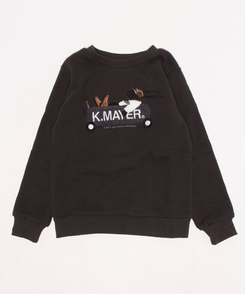 KRIFF MAYER Kid's Collection（クリフメイヤーキッズコレクション）の「裏毛刺繍スウェット(カート)（スウェット・キッズ・レンガ/ベージュ/チャコール/グレー/グリーン・160/130/150/120/170/140）」の2枚目の写真
